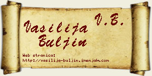 Vasilija Buljin vizit kartica